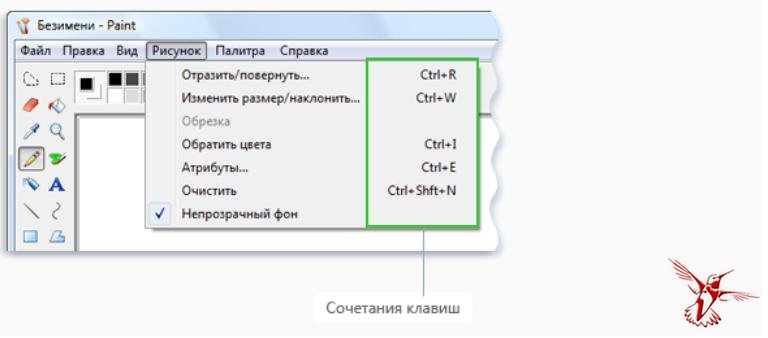 Какая комбинация клавиш служит для вставки рисунка