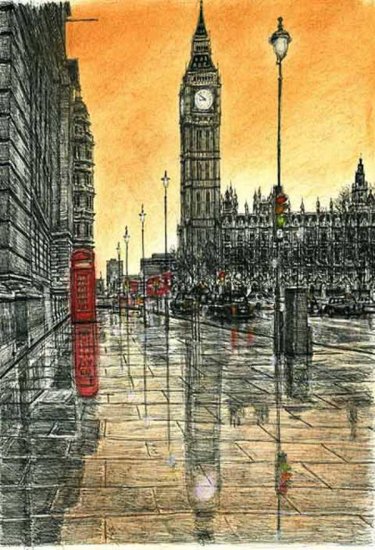 Гениальный британский художник, страдающий аутизмом, рисует города по памяти