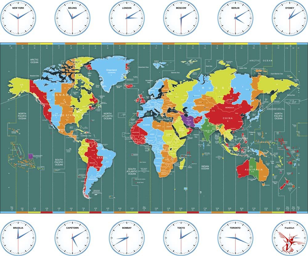 Всемирная карта часовых поясов